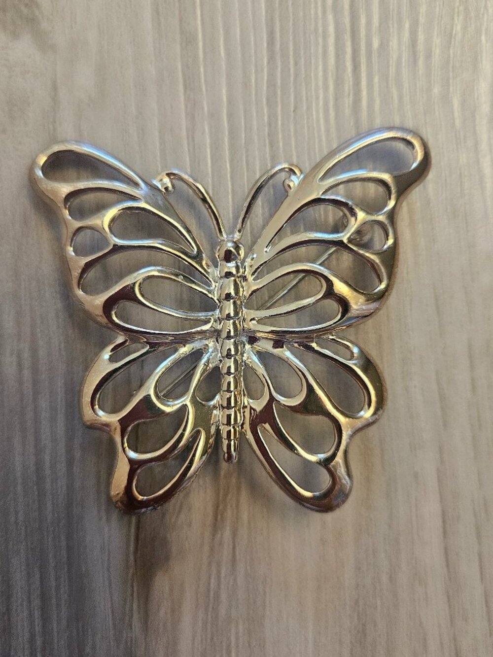Vintage Monet Silver Colored Light Minimalist Butterfly Brooch
